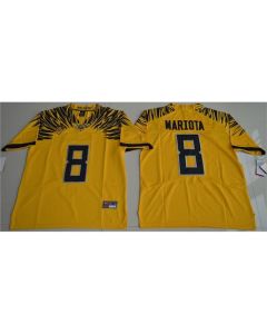 Ducks #8 Marcus Mariota Yellow Limited Stitched NCAA Jersey