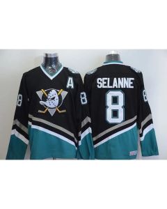 Ducks #8 Teemu Selanne Black CCM Throwback Stitched NHL Jersey