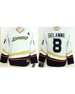 Ducks #8 Teemu Selanne White Youth Stitched NHL Jersey
