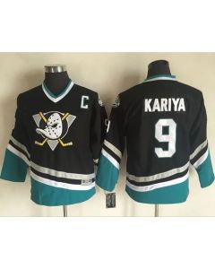 Ducks #9 Paul Kariya Black CCM Throwback Youth Stitched NHL Jersey