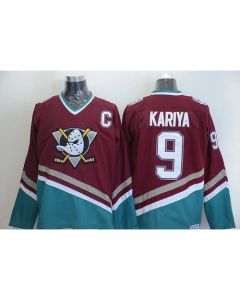 Ducks #9 Paul Kariya Red CCM Throwback Stitched NHL Jersey