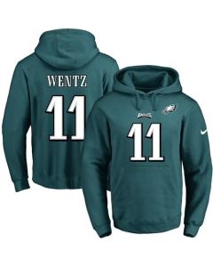 Eagles #11 Carson Wentz Midnight Green Name & Number Pullover NFL Hoodie