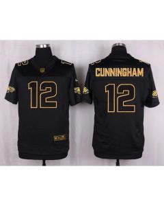 Eagles #12 Randall Cunningham Black Men's Stitched NFL Elite Pro Line Gold Collection Jersey