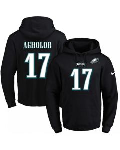 Eagles #17 Nelson Agholor Black Name & Number Pullover NFL Hoodie