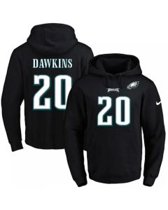 Eagles #20 Brian Dawkins Black Name & Number Pullover NFL Hoodie