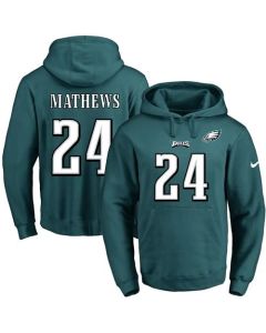 Eagles #24 Ryan Mathews Midnight Green Name & Number Pullover NFL Hoodie