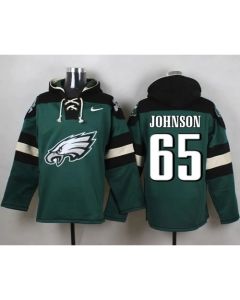 Eagles #65 Lane Johnson Midnight Green Player Pullover NFL Hoodie