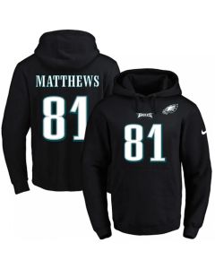 Eagles #81 Jordan Matthews Black Name & Number Pullover NFL Hoodie