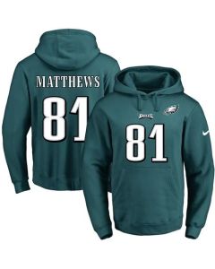 Eagles #81 Jordan Matthews Midnight Green Name & Number Pullover NFL Hoodie