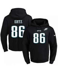 Eagles #86 Zach Ertz Black Name & Number Pullover NFL Hoodie