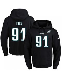 Eagles #91 Fletcher Cox Black Name & Number Pullover NFL Hoodie