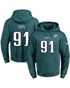 Eagles #91 Fletcher Cox Midnight Green Name & Number Pullover NFL Hoodie