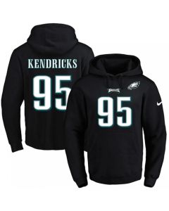 Eagles #95 Mychal Kendricks Black Name & Number Pullover NFL Hoodie