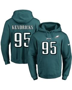 Eagles #95 Mychal Kendricks Midnight Green Name & Number Pullover NFL Hoodie
