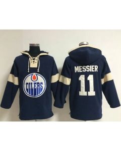 Edmonton Oilers #11 Mark Messier Dark Blue Pullover NHL Hoodie