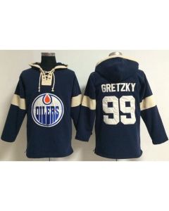 Edmonton Oilers #99 Wayne Gretzky Dark Blue Pullover NHL Hoodie