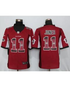 Falcons #11 Julio Jones Red Team Color Men's Stitched NFL Limited Strobe Jersey