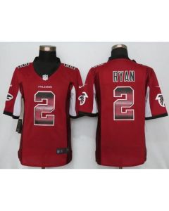 Falcons #2 Matt Ryan Red Team Color Men's Stitched NFL Limited Strobe Jersey