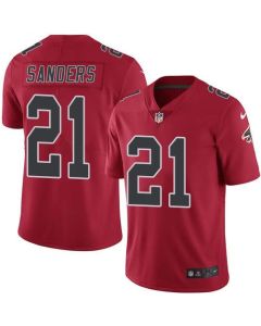 Falcons #21 Deion Sanders Red Men's Stitched NFL Limited Rush Jersey
