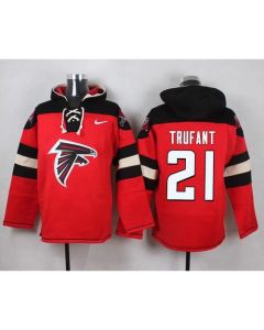 Falcons #21 Desmond Trufant Red Player Pullover NFL Hoodie