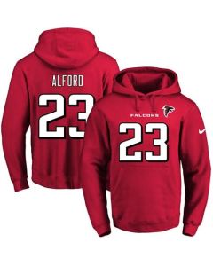 Falcons #23 Robert Alford Red Name & Number Pullover NFL Hoodie