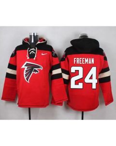 Falcons #24 Devonta Freeman Red Player Pullover NFL Hoodie