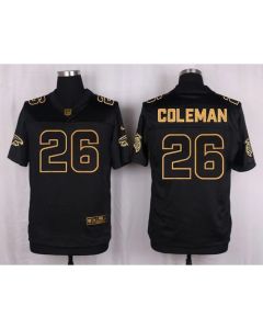 Falcons #26 Tevin Coleman Black Men's Stitched NFL Elite Pro Line Gold Collection Jersey