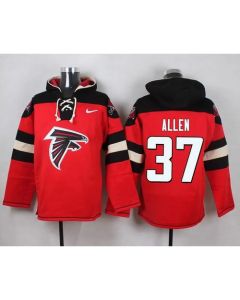 Falcons #37 Ricardo Allen Red Player Pullover NFL Hoodie