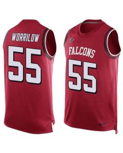 Falcons #55 Paul Worrilow Red Team Color Men's Stitched NFL Limited Tank Top Jersey