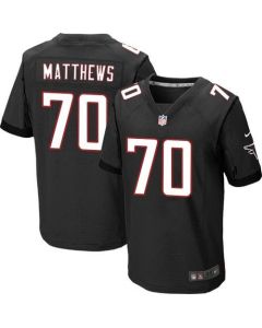 Falcons #70 Jake Matthews Black Alternate Men's Stitched NFL Elite Jersey