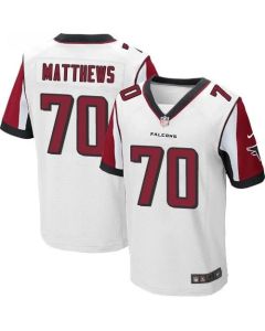 Falcons #70 Jake Matthews White Men's Stitched NFL Elite Jersey