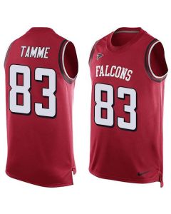 Falcons #83 Jacob Tamme Red Team Color Men's Stitched NFL Limited Tank Top Jersey