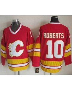 Flames #10 Gary Roberts Red CCM Throwback Stitched NHL Jersey
