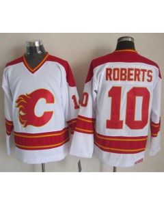 Flames #10 Gary Roberts White CCM Throwback Stitched NHL Jersey