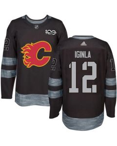 Flames #12 Jarome Iginla Black 1917-2017 100th Anniversary Stitched NHL Jersey