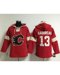 Flames #13 Johnny Gaudreau Red Pullover NHL Hoodie