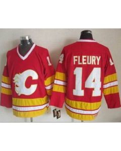 Flames #14 Theoren Fleury Red CCM Throwback Stitched NHL Jersey