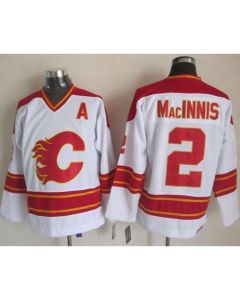 Flames #2 Al MacInnis White CCM Throwback Stitched NHL Jersey
