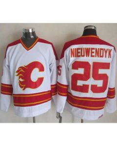 Flames #25 Joe Nieuwendyk White CCM Throwback Stitched NHL Jersey