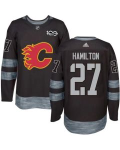 Flames #27 Dougie Hamilton Black 1917-2017 100th Anniversary Stitched NHL Jersey