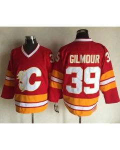 Flames #39 Doug Gilmour Red CCM Throwback Stitched NHL Jersey