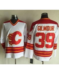 Flames #39 Doug Gilmour White CCM Throwback Stitched NHL Jersey