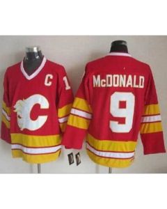 Flames #9 Lanny McDonald Red CCM Throwback Stitched NHL Jersey