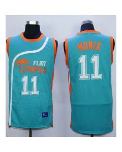 Flint Tropics #11 Ed Monix Blue Semi-Pro Movie Stitched Basketball Jersey