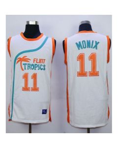 Flint Tropics #11 Ed Monix White Semi-Pro Movie Stitched Basketball Jersey