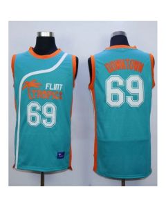 Flint Tropics #69 Downtown Blue Semi-Pro Movie Stitched Basketball Jersey