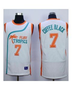 Flint Tropics #7 Coffee Black White Semi-Pro Movie Stitched Basketball Jersey