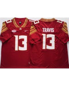 Florida State Seminoles Black #13 Travis Red Stitched Jersey
