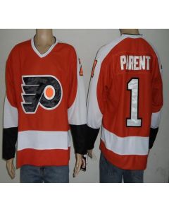 Flyers #1 Bernie Parent Orange Stitched NHL Jersey