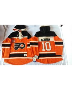 Flyers #10 Brayden Schenn Orange Sawyer Hooded Sweatshirt Stitched NHL Jersey
